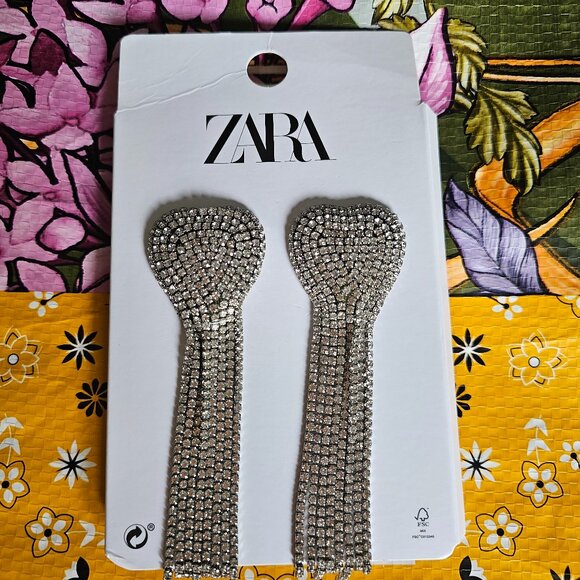 Zara Jewelry - Zara Multi Strand Heart tassel earrings